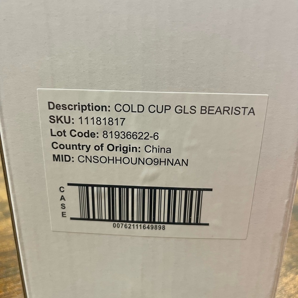 Starbucks Clear Bearista Cold Cup with Green-White Straw - Picture 2 of 3
